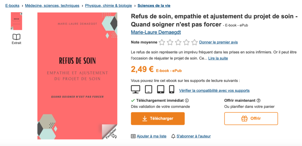 Publication de mon 1e livre: Refus de soin